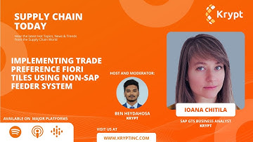 Implementing Trade Preference FIORI Tiles using Non-SAP Feeder System | SCT with Ioana Chitila