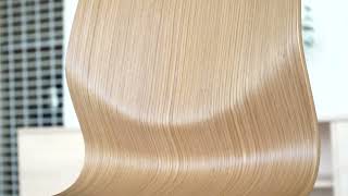 Silla de Madera en acabado Nogal, Ebano o Haya modelo Curvae | Oficinas Montiel