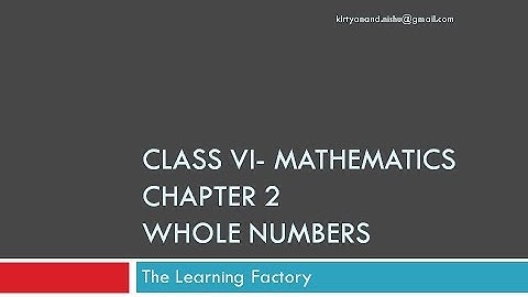 Class 6 Whole Numbers Chapter 2