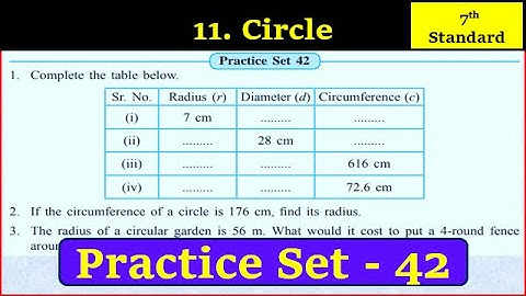 practice set 42 | 7th class maths practice set 42 | chapter 11 circle practice set 42 class 7 math