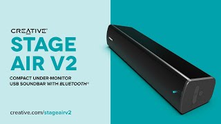 Creative Stage Air V2 - Compact Under-monitor USB Soundbar with Bluetooth 5.3