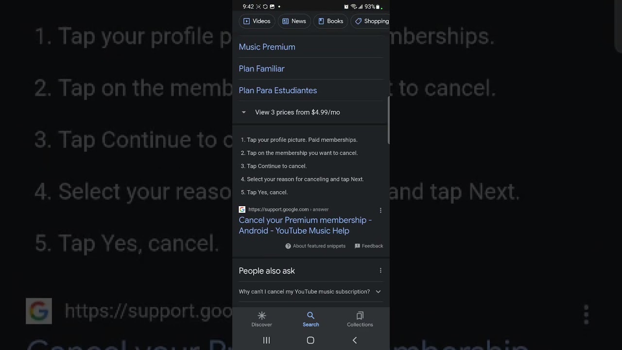How to cancel Youtube Music Paid Premium Subscription