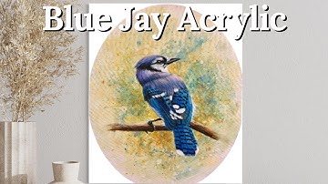 Blue Jay | How to paint feathers with Acrylic: Step by Step Tutorial