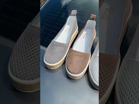 Легкі жіночі туфлі еспадрільї мокасини з натуральної замші з перфорацією BM7, видео 1