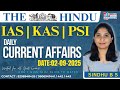 CURRENT AFFAIRS | 2nd September 2025 | IAS | KAS | PSI | ESI | BY SINDHU