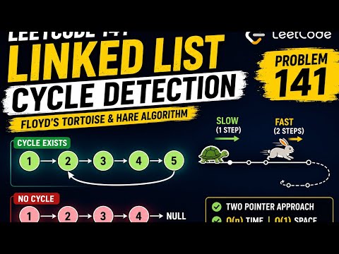 Leetcode problem 141- Linked List Cycle Detection - easiest guide on youtube 🔥 