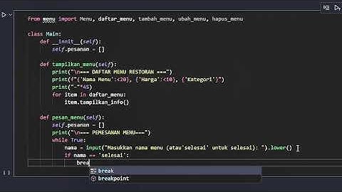 TUGAS PPBO| PROGRAM RESTORAN MENGGUNAKAN PYTHON