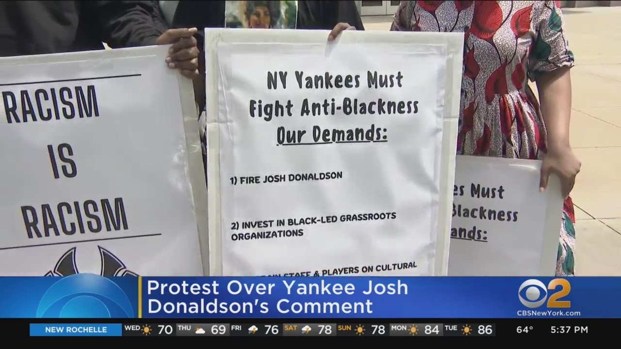 Black Lives Matter protests Josh Donaldson at Yankee Stadium