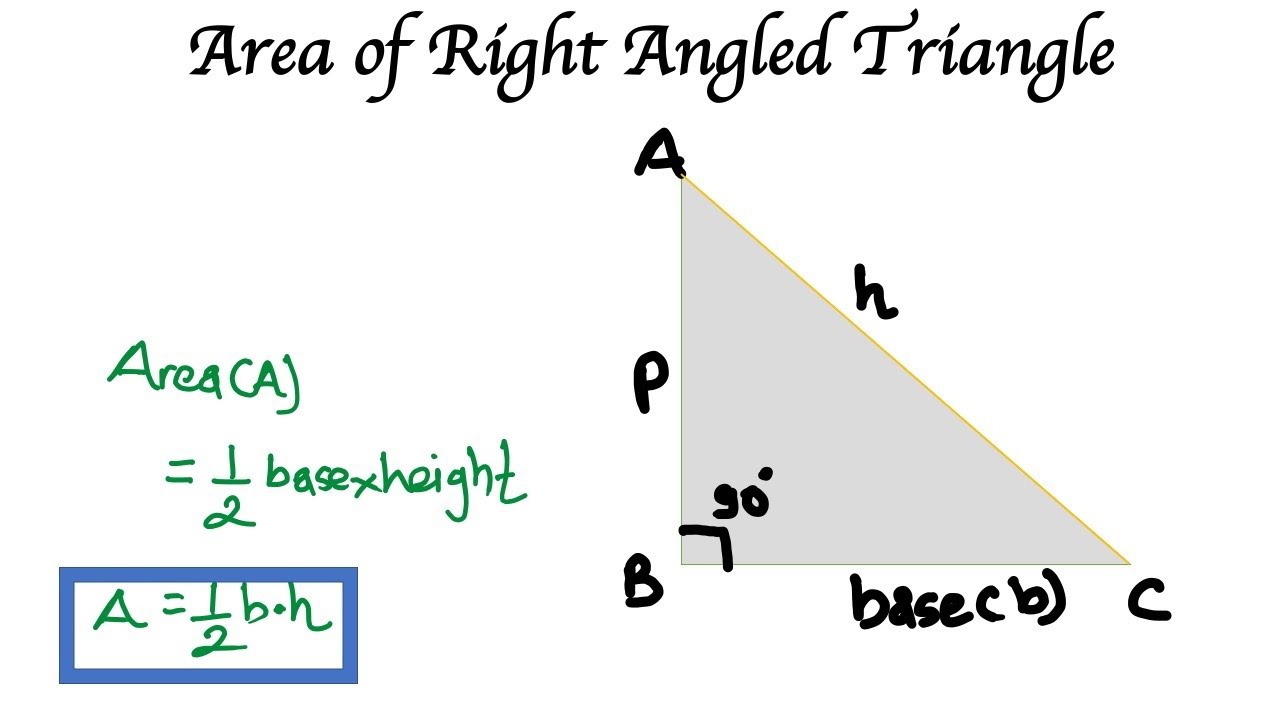 Area of Right Angled Triangle YouTube