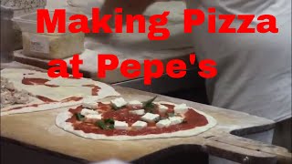Pepe's Pizza Making and Baking Pizza at Frank Pepe's Pizzeria Napoletana Wooster Street New Haven