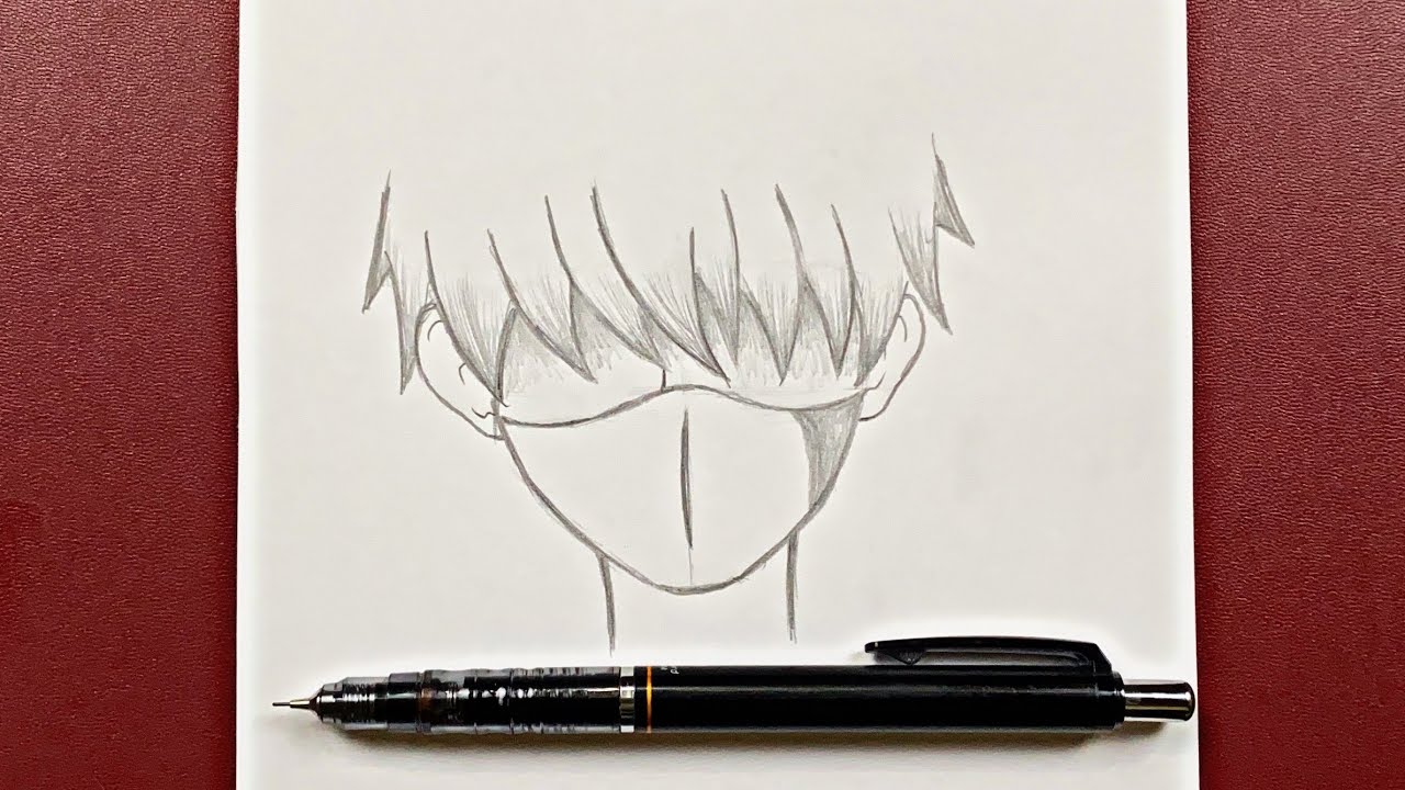 Easy anime drawing  how to draw anime boy wearing a mask easy step-by-step  