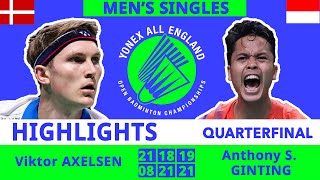 Viktor AXELSEN Vs Anthony Sinisuka GINTING | Quarterfinal [All England Open 2024]
