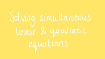 Solving simultaneous linear and quadratic equations | Unit 1 and 2 VCE Maths Methods