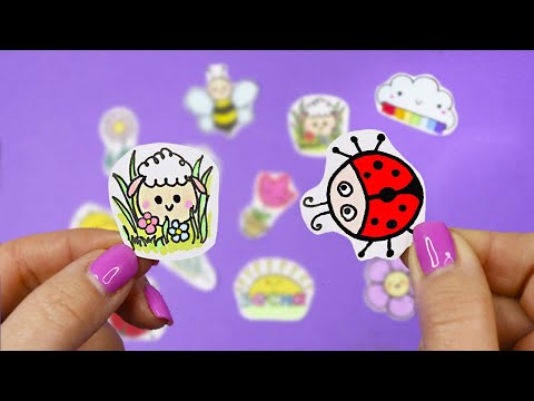 12 DIY Весенние НАКЛЕЙКИ своими руками! БЕЗ КЛЕЯ!