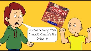 Caillou Throws the Pizza Box at his Dad/Grounded