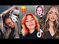 Tiktok Hair Color Dye and hair transformation 🔥 #haircolordye