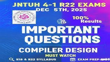 👉JNTUH R22 4-1 Compiler Design – Most Important Questions | Exam Special👍👍