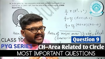 In the given fig., two concentric circle with centre O have radii 21 cm and 42 cm. If ∠AOB = 6