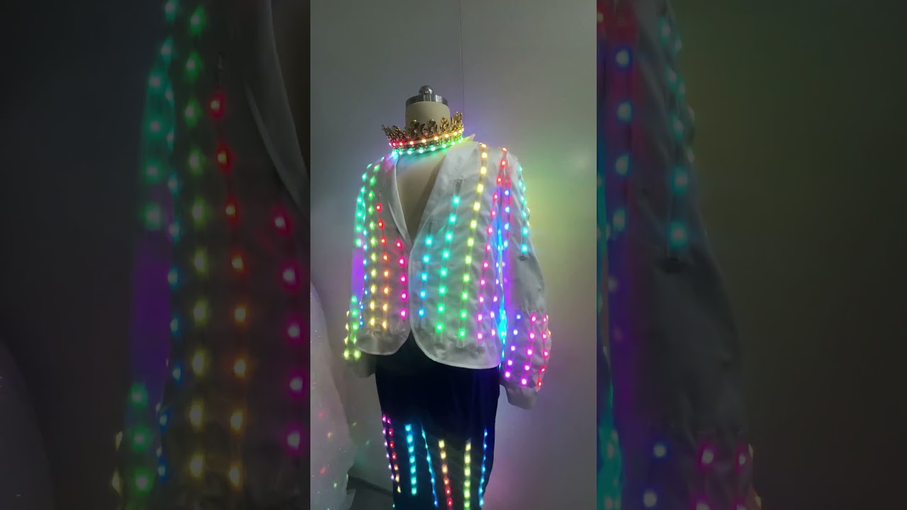 LED luminous crown suit stage show performance costume set