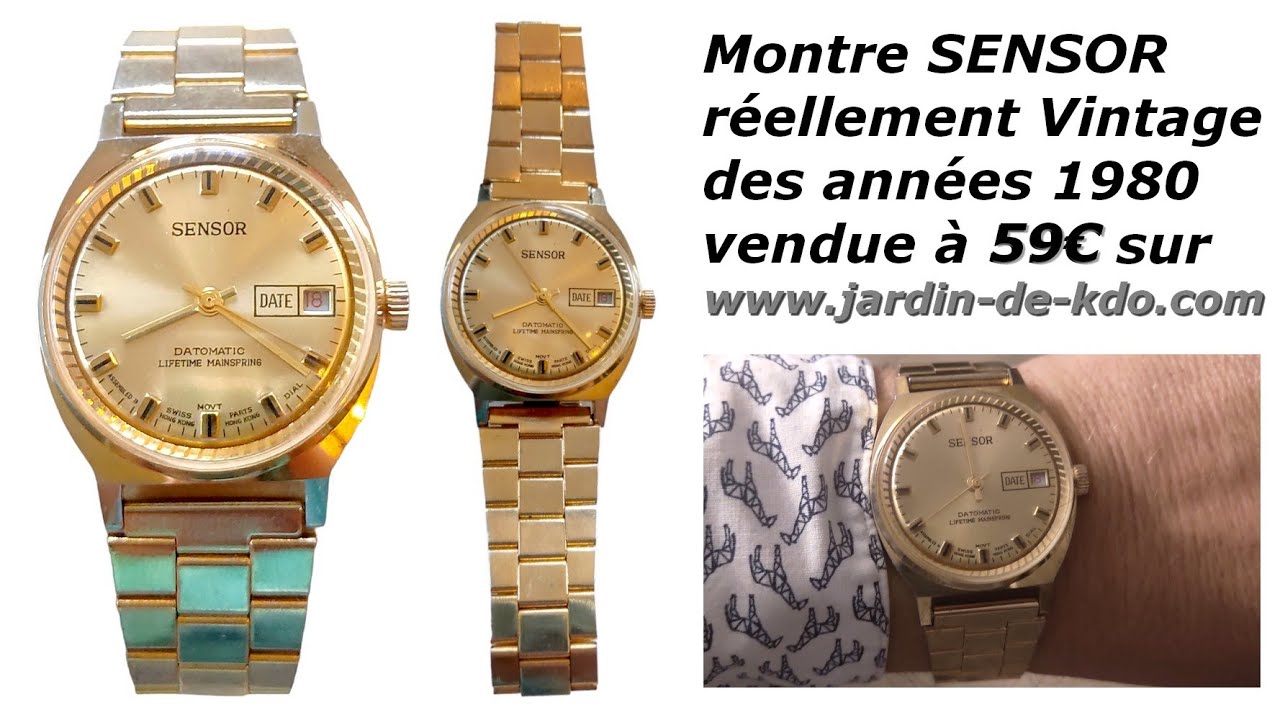 Montre vintage dorée hongkongaise homme SENSOR à 59€ #vintagewatch # ...