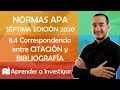 📡 8.4 Correspondencia entre citas y bibliografía - Citar con normas APA 2019 Aprender a investigar