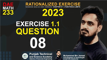 DAE MATH 233 Chapter no 1 Exercise no 1.1 Question no 8