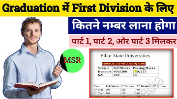 Graduation Me First Division Ke Liye Kitna Number Chahiye || BA me fist division marks kitna hota h