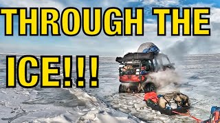 Ice Quake! Polaris General Falls through Ice on Lake Winnebago! [UTV Ice Camping & Ice Fishing]