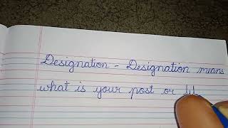 Meaning Of Designation With Sentence