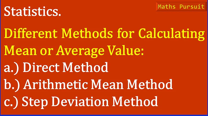 Understanding How to Calculate Means - 3 Methods || Direct Method || Assumed Mean || Step Dev ...