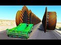 Beamng drive - Hitting Hydraulic Bollards Walls crashes