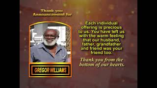 Gregor Williams ~ Thank You