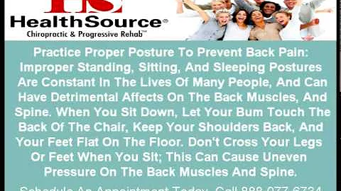 HealthSource Chris Tomshack | Prevent Back Pain Wi...