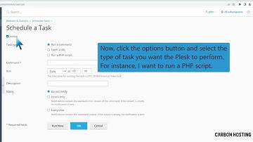 How to create Scheduled Tasks in Plesk   Carbon Hosting