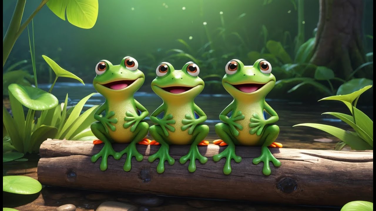 Five Little Frogs Jumping on Lilypads | Fun Animal Song for Kids | Playful Counting Rhyme