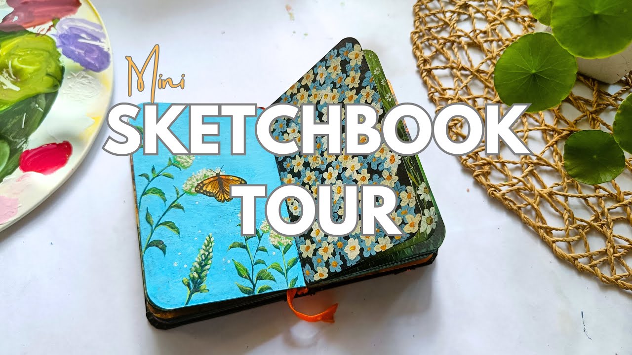എൻ്റെ ഏറ്റവും ചെറിയ sketchbook | art vlog | acrylic | gouache | watercolour | markers | painting 