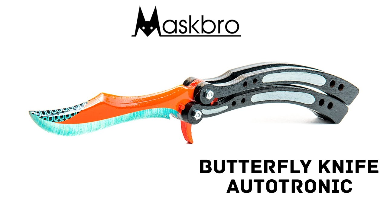 Wooden knife MASKBRO Butterfly Knife Autotronic 141071 YouTube