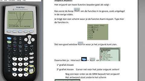TI 84 snijpunten bepalen