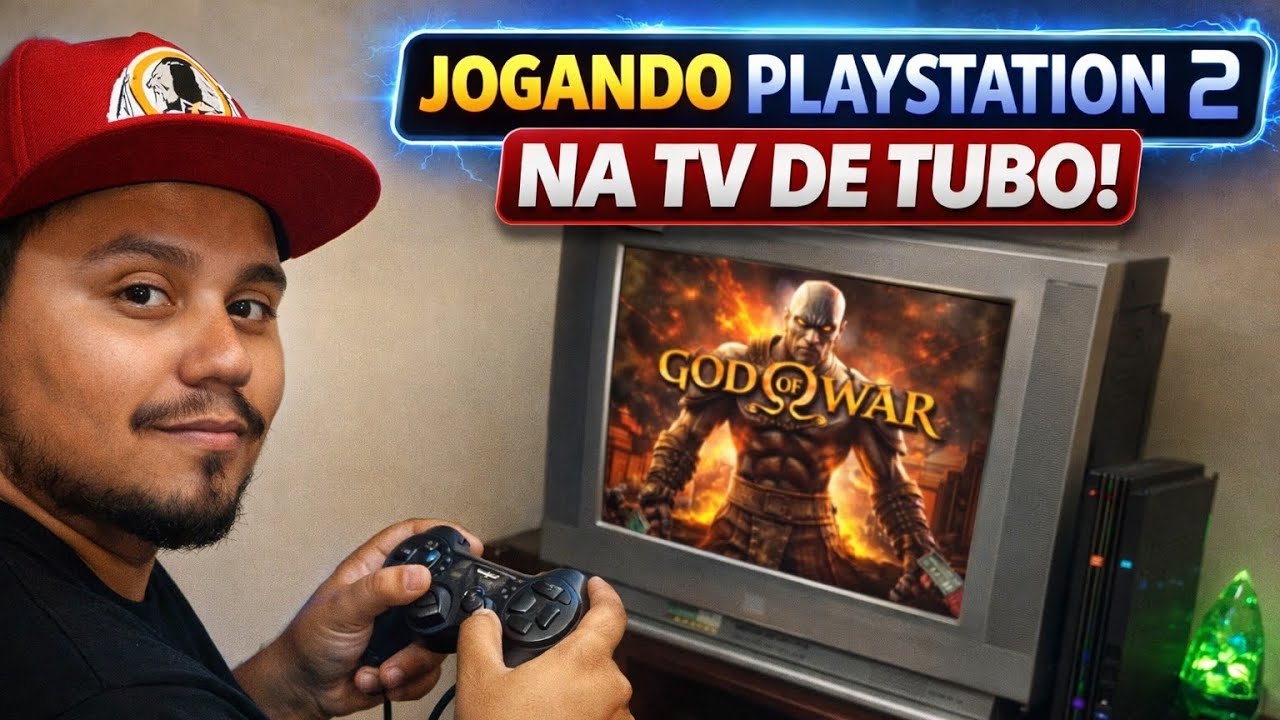 JOGANDO PLAYSTATION 2 NA TV DE TUBO!
