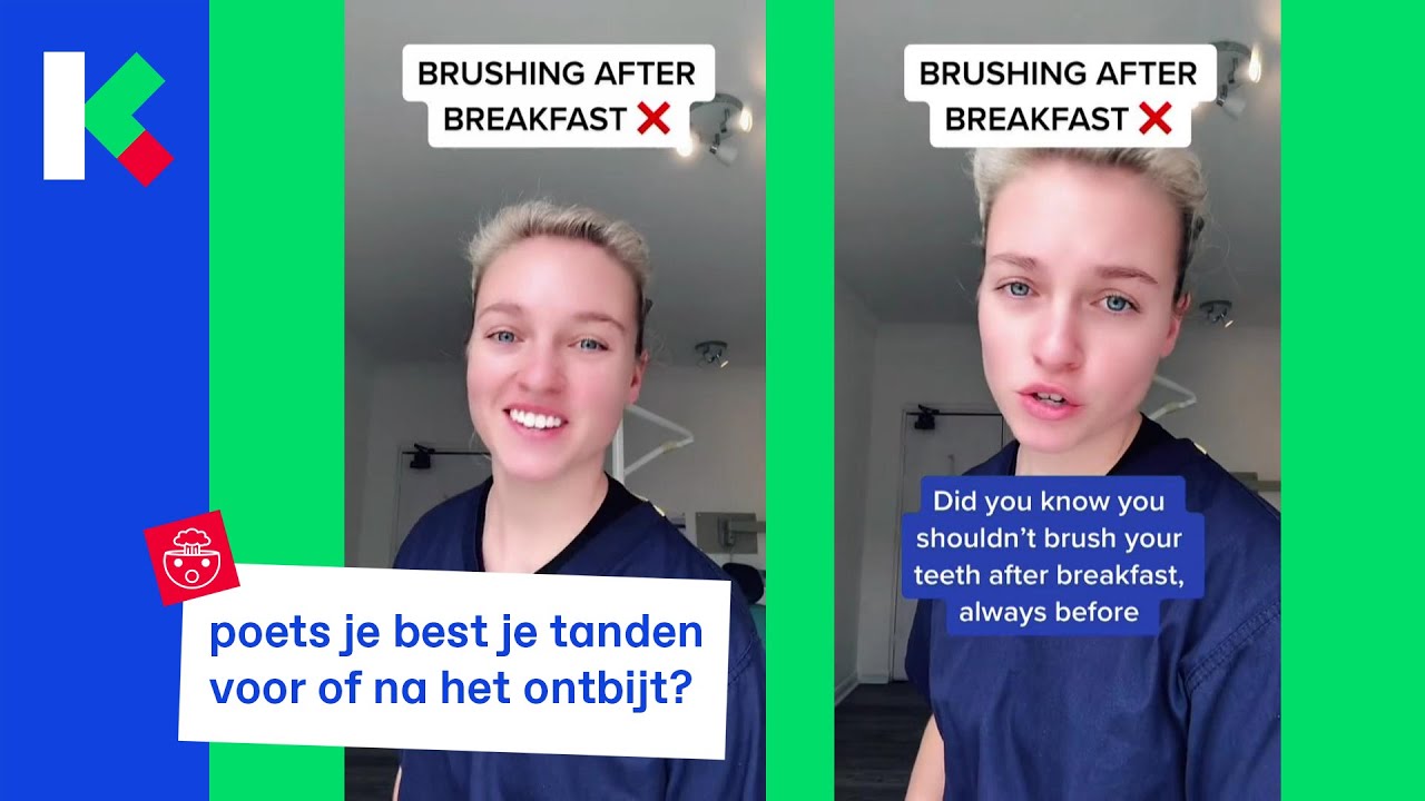 tanden poetsen voor of na het ontbijt wat is beter?