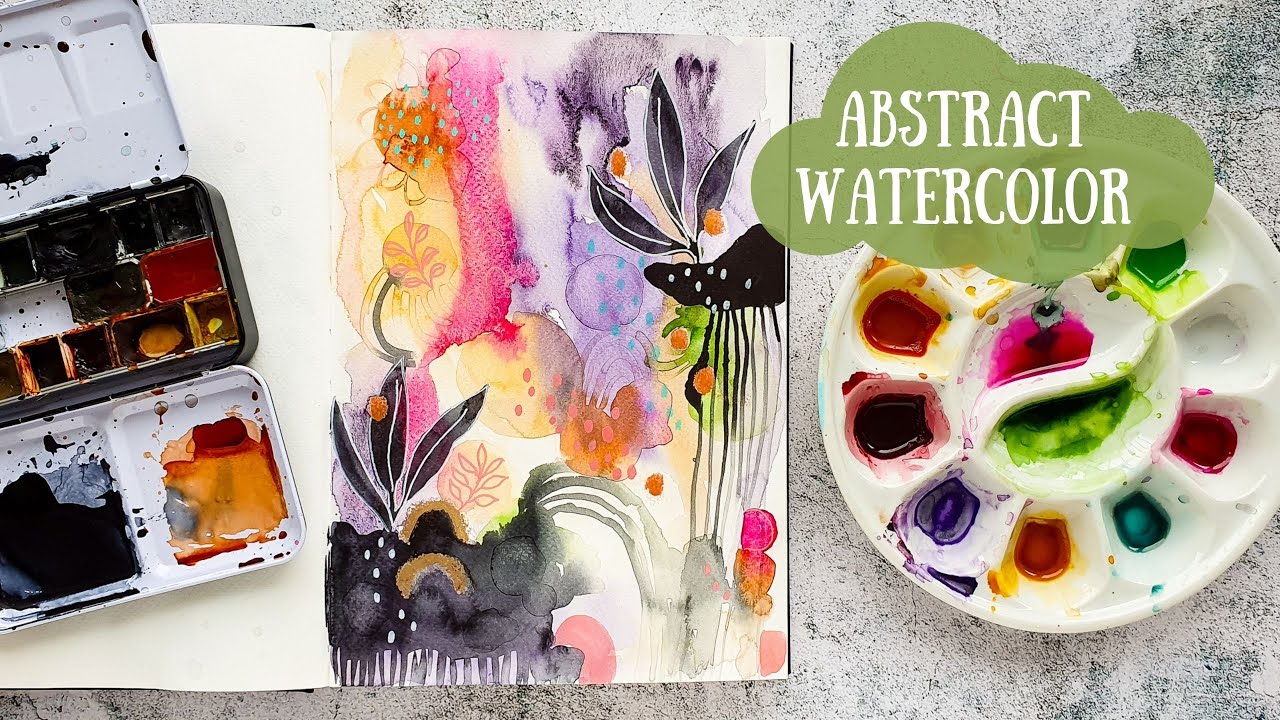 Abstract Watercolor Art Journal Page - YouTube