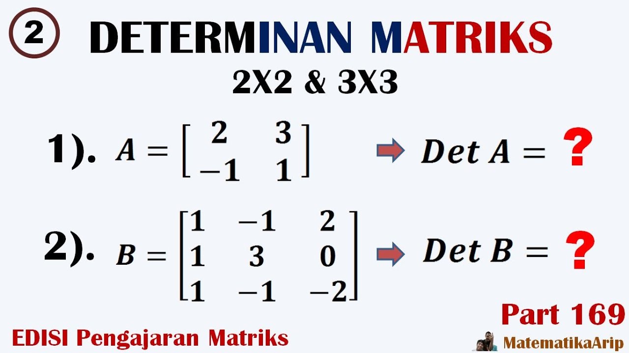 Matriks - Cara Mencari Determinan Matriks x dan x