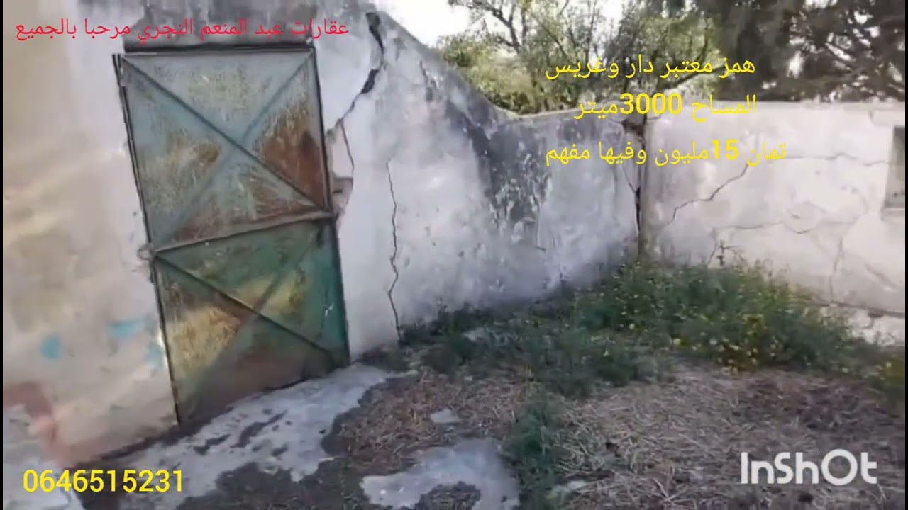 دار وكوري وغريس المساح 3000ميتر وفيها وحد تطليل راعي تمان جد مناسب 15 مليون 0646515231 نواحي خميس ان