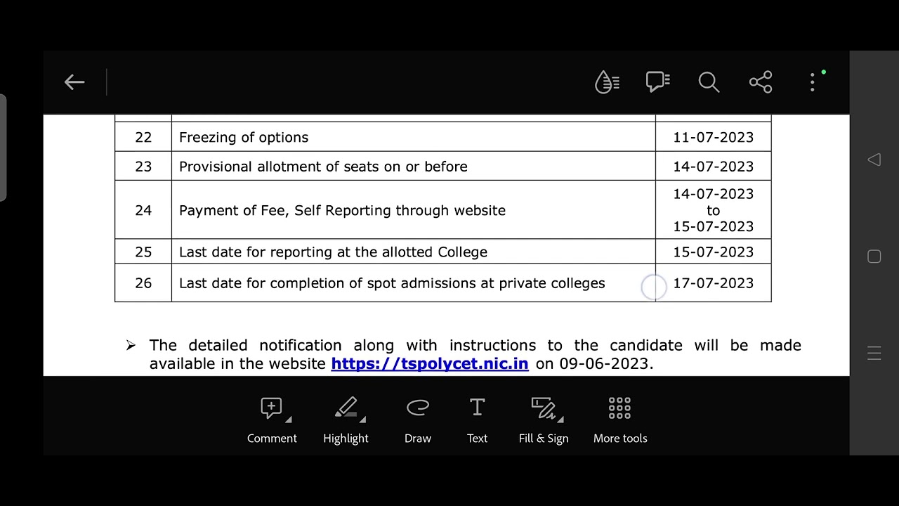 Ts Polycet counselling dates|Spot counselling|#tsrjc #tgugcet - YouTube