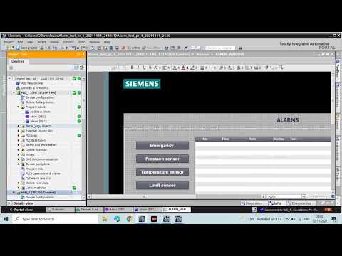 TIA PORTAL: Alarm Configuration in TP1200 Comfort