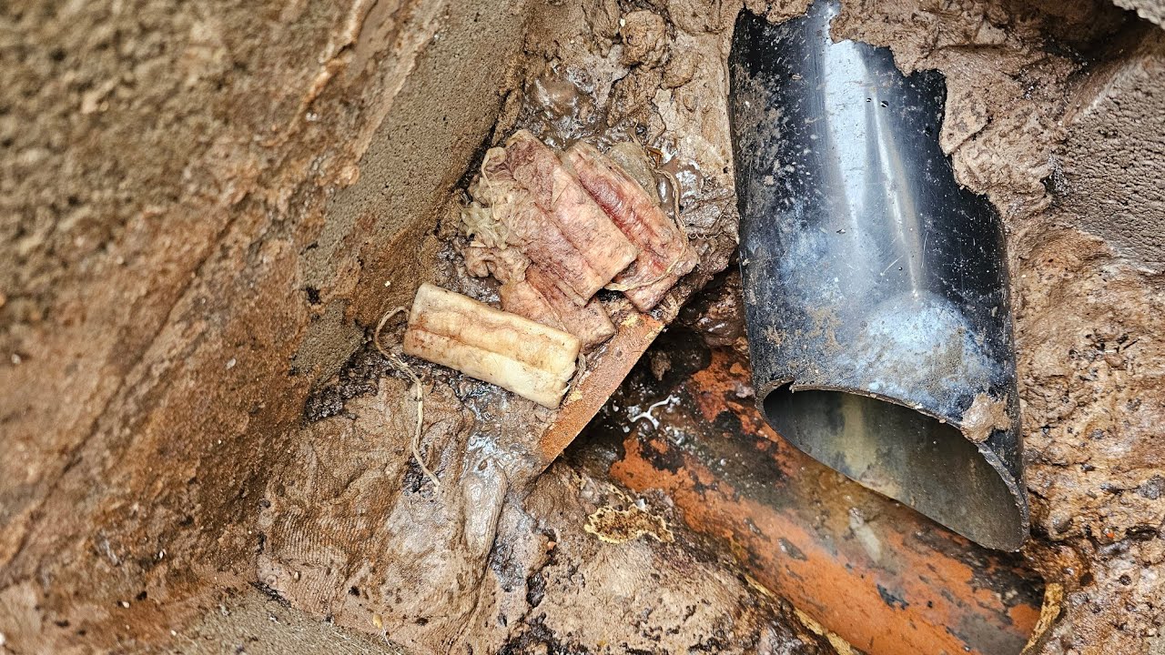 Blocked drain. Sewer worm YouTube
