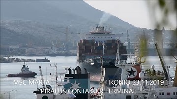 MSC MARTA departure from Piraeus Container Terminal