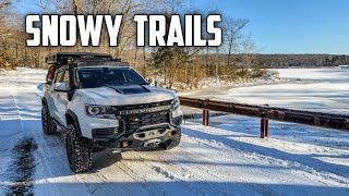 Relaxing Winter Forest Driving - Serene Snowy Path ASMR