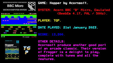 Hopper - Acornsoft - BBC Model B - 13,200 points.
