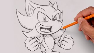 how to draw super sonic sketch tutorial